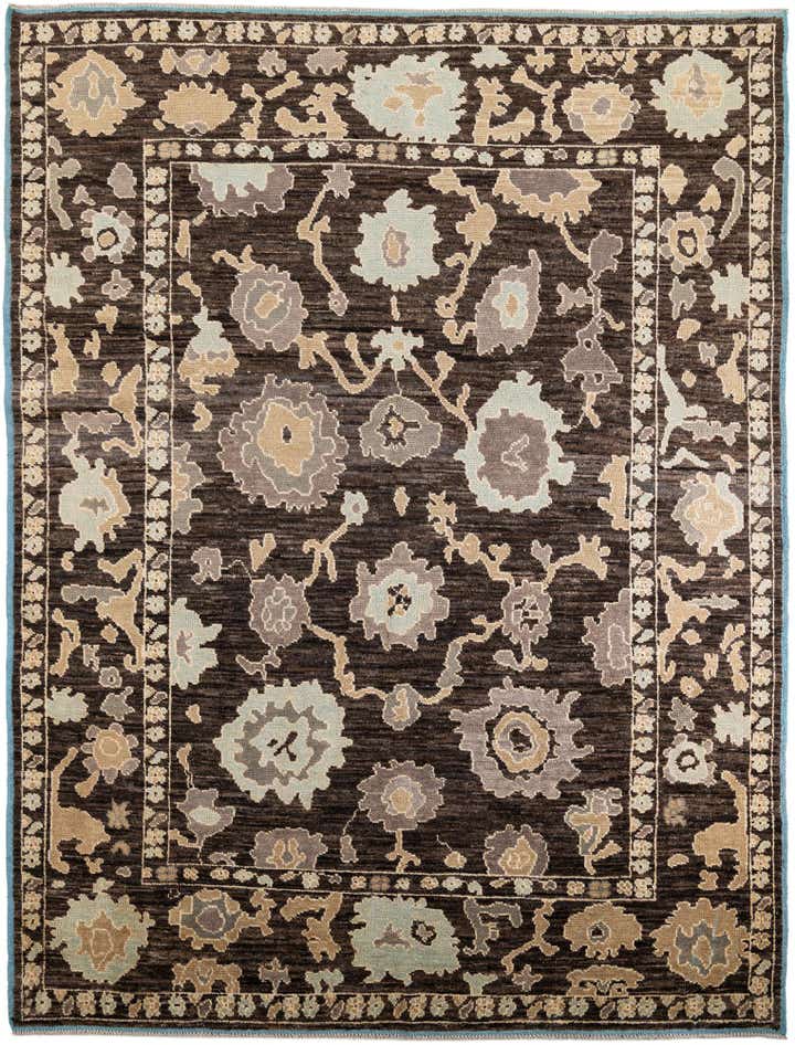 9' x 12' Hand Knotted Oushak Wool Rug