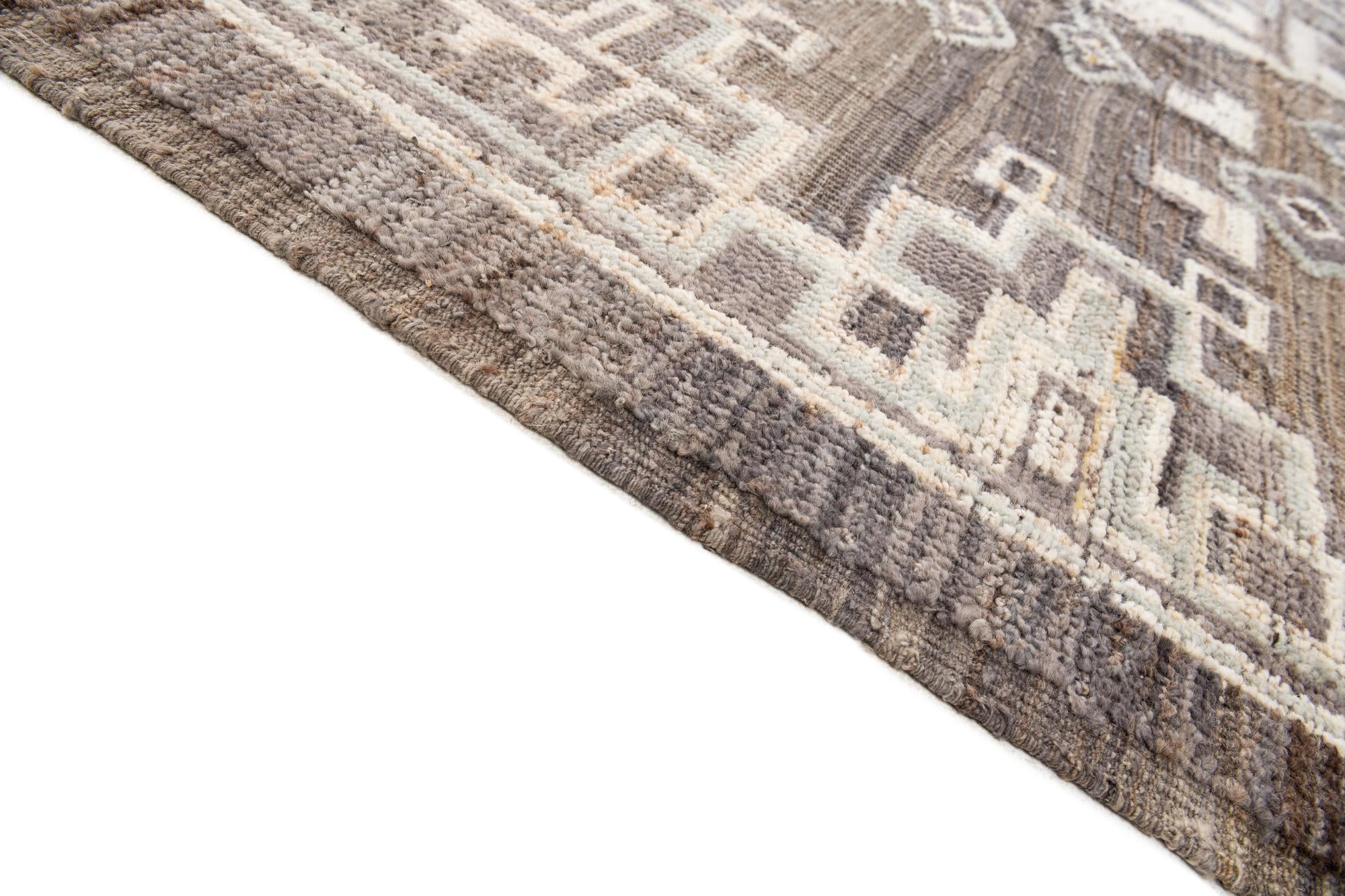 9' 2 x 11' 1 Hand Knotted Oushak Wool Rug