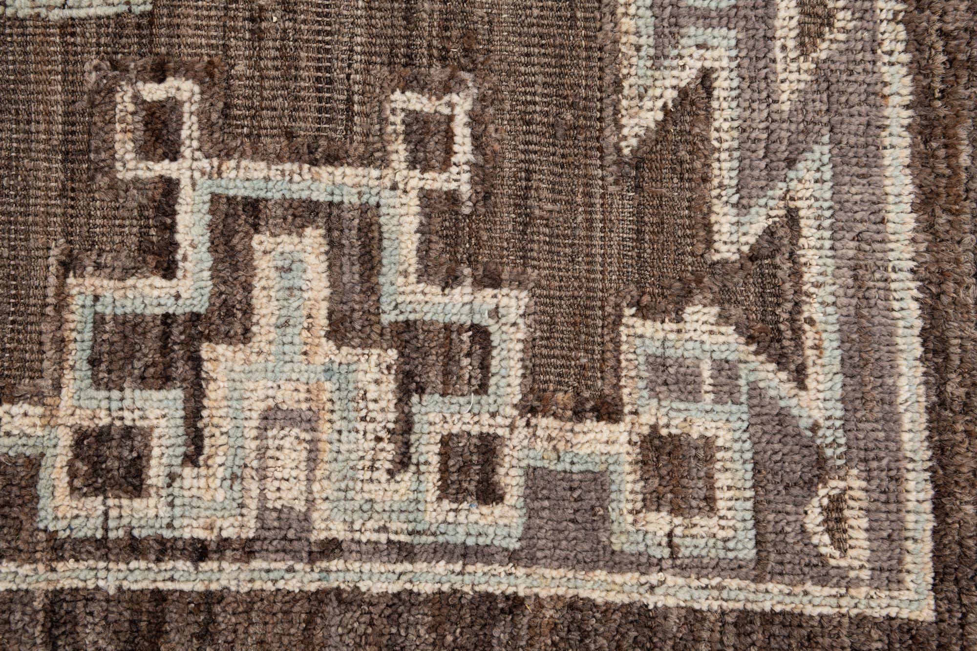 9' 2 x 11' 1 Hand Knotted Oushak Wool Rug