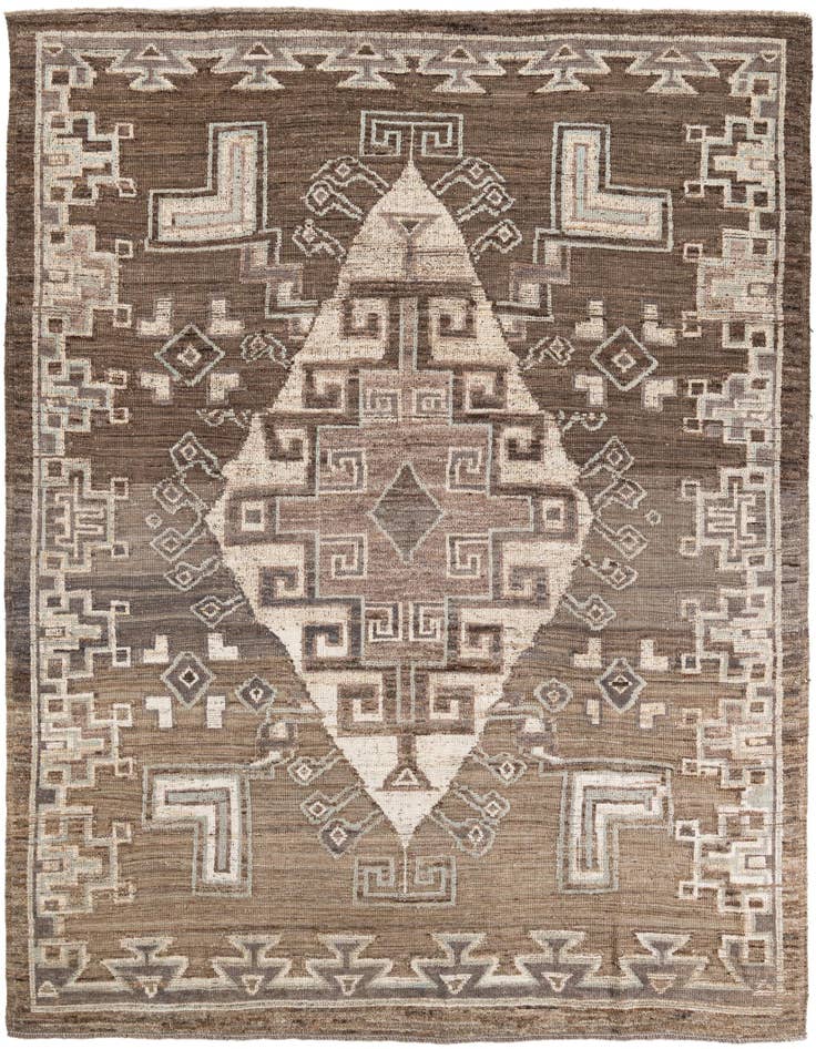Detail image of 9' 2 x 11' 1 Hand Knotted Oushak Wool Rug