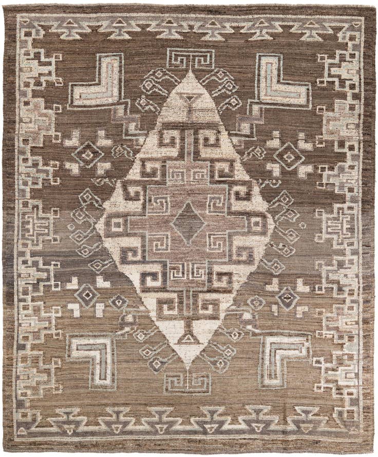 Detail image of 9' 2 x 11' 1 Hand Knotted Oushak Wool Rug