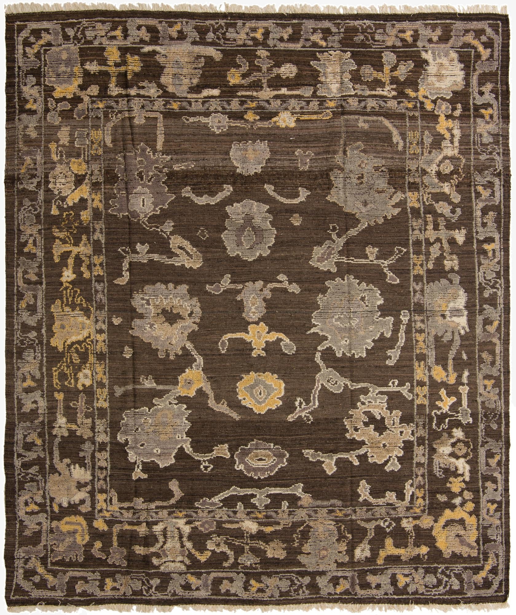 8' 8 x 10' 2  Hand Knotted Oushak Wool Rug