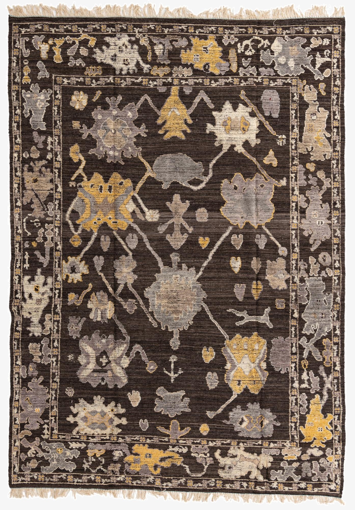 9' x 12' 9  Hand Knotted Oushak Wool Rug