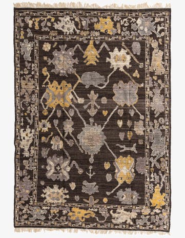 9' x 12' 9 Hand Knotted Oushak Wool Rug