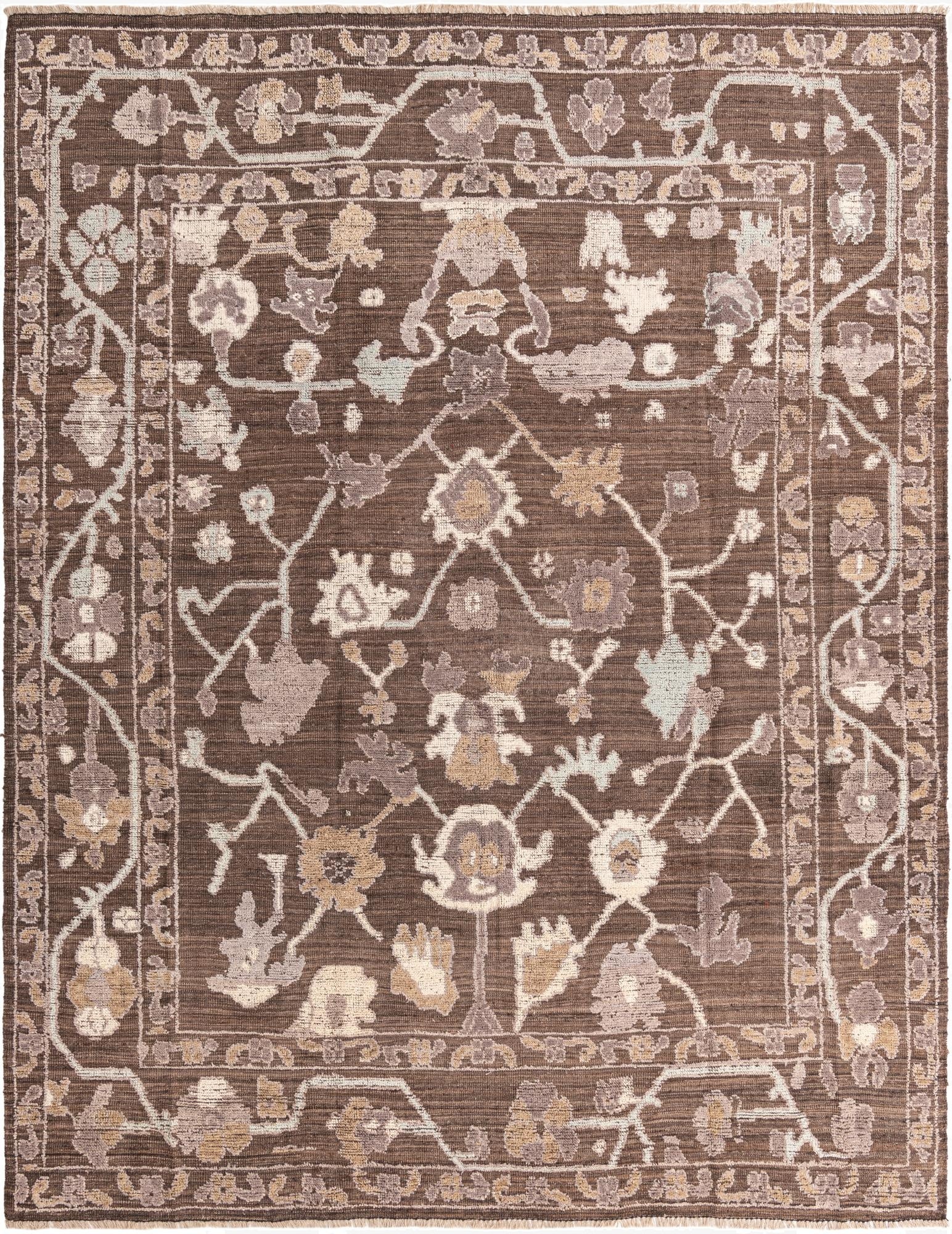 9' 1 x 12'  Hand Knotted Oushak Wool Rug