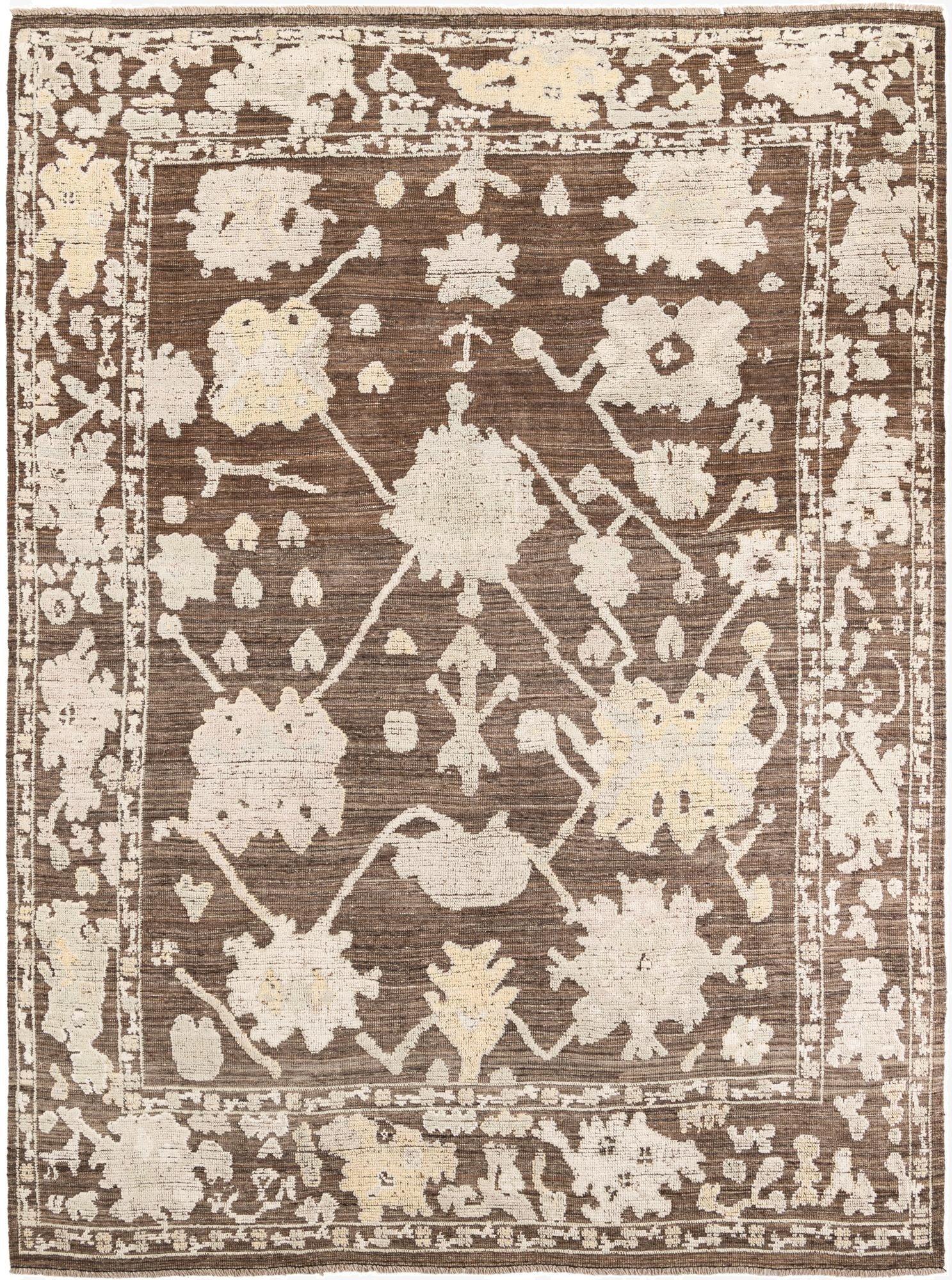 9' x 12' 4  Hand Knotted Oushak Wool Rug