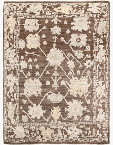 9' x 12' 4 Hand Knotted Oushak Wool Rug