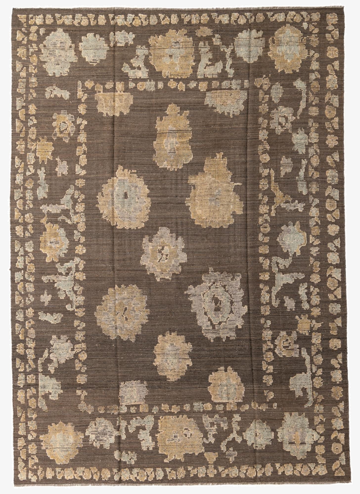 9' 1 x 12' 10  Hand Knotted Oushak Wool Rug