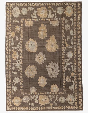 9' 1 x 12' 10 Hand Knotted Oushak Wool Rug