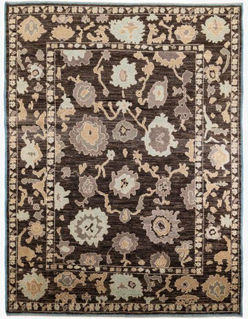 9' x 12' Hand Knotted Oushak Wool Rug