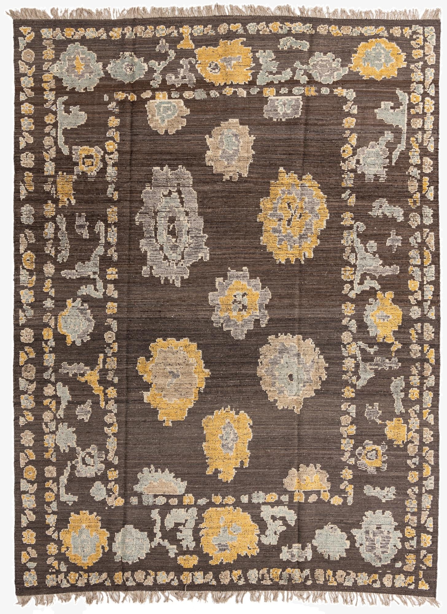 9' 3 x 12' 5  Hand Knotted Oushak Wool Rug