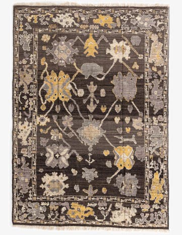 9' 1 x 12' 7 Hand Knotted Oushak Wool Rug