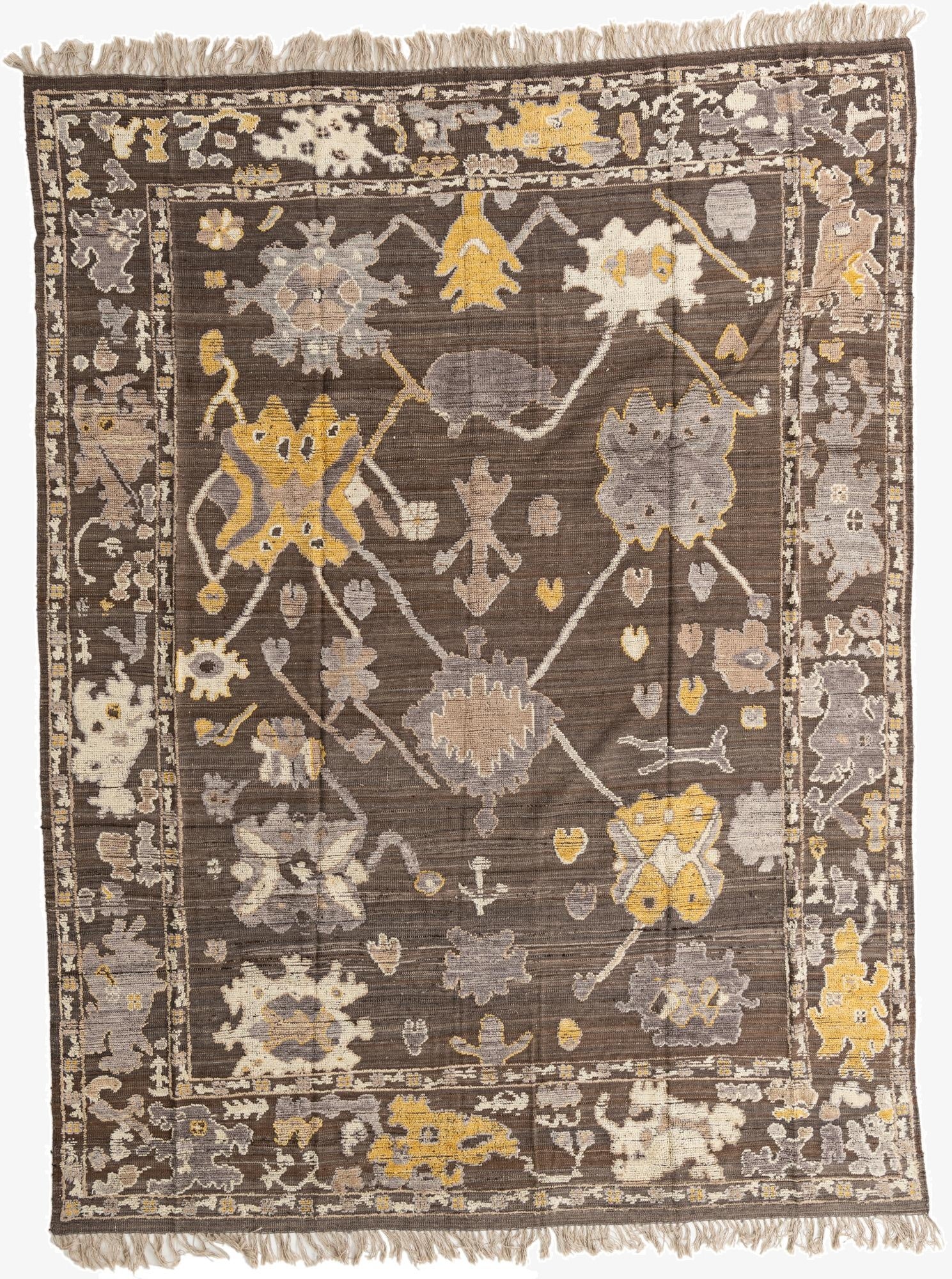 9' 1 x 12'  Hand Knotted Oushak Wool Rug