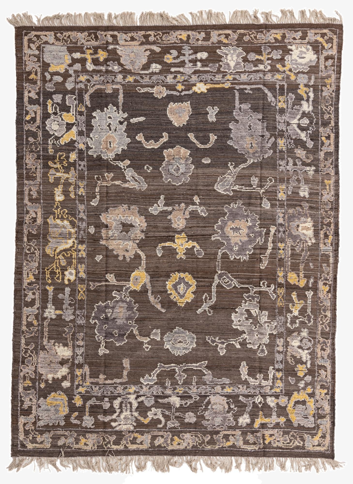 8' x 10' 8  Hand Knotted Oushak Wool Rug