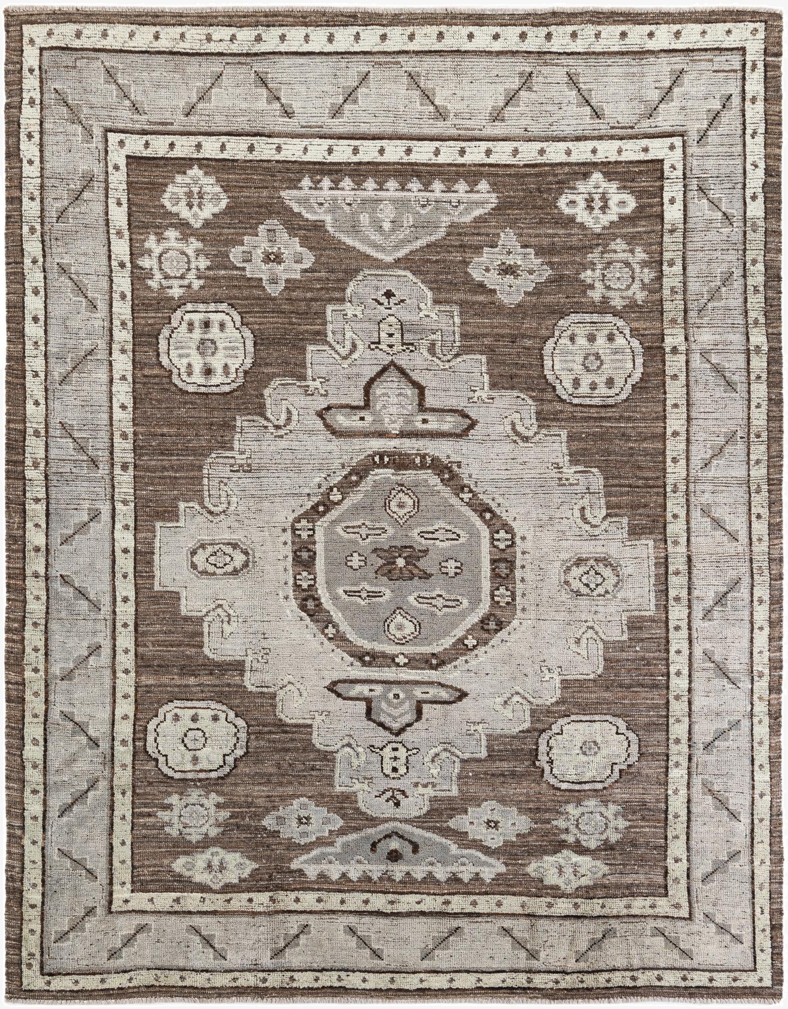 8' 5 x 10' 7  Hand Knotted Oushak Wool Rug
