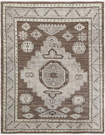 8' 5 x 10' 7 Hand Knotted Oushak Wool Rug