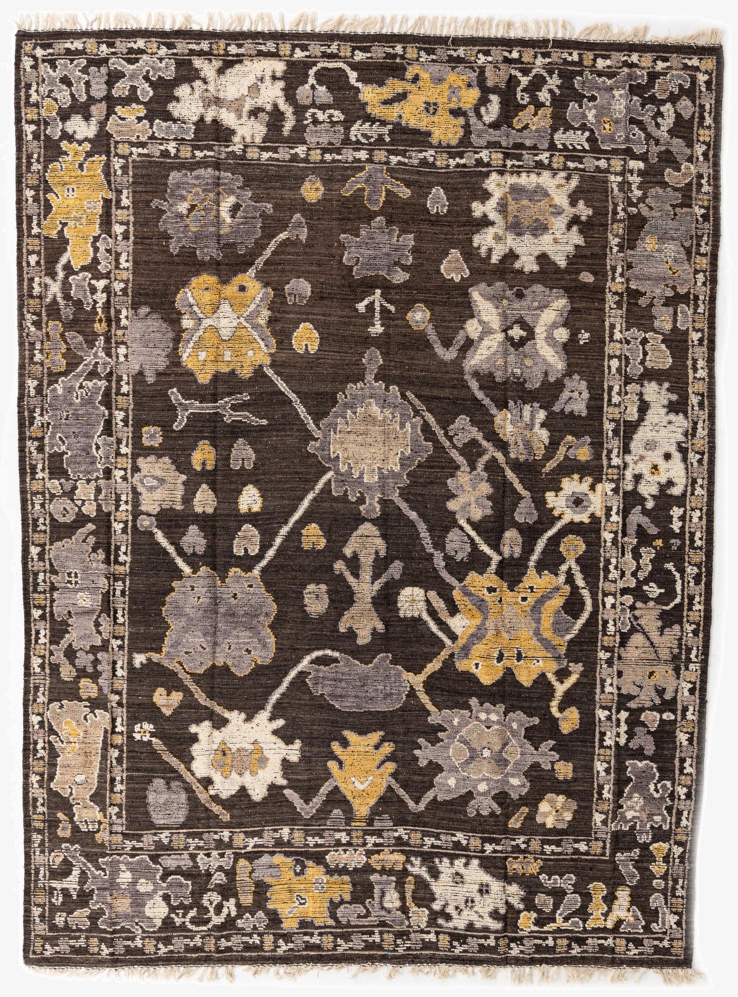 8' 10 x 12' 2  Hand Knotted Oushak Wool Rug
