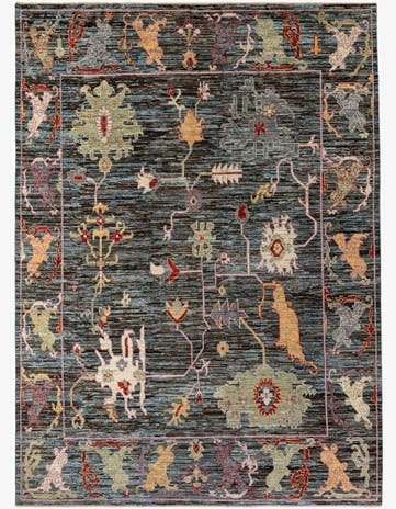 10' 1 x 13' 9 Hand Knotted Oushak Wool Rug