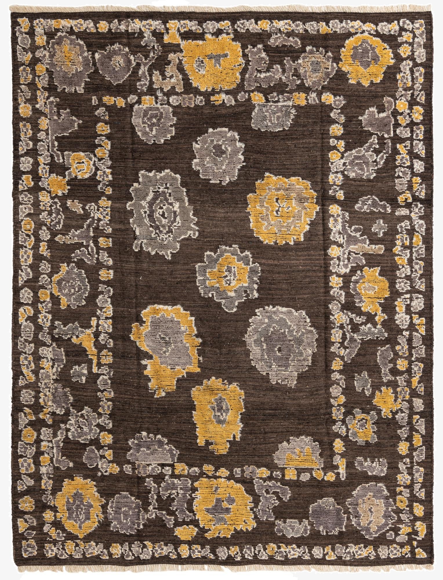 8' 1 x 10' 6  Hand Knotted Oushak Wool Rug