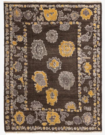 8' 1 x 10' 6 Hand Knotted Oushak Wool Rug