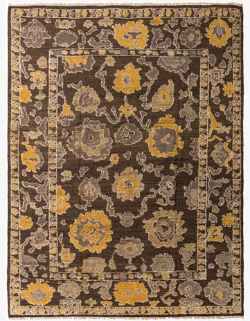 9' 3 x 12' 5 Hand Knotted Oushak Wool Rug