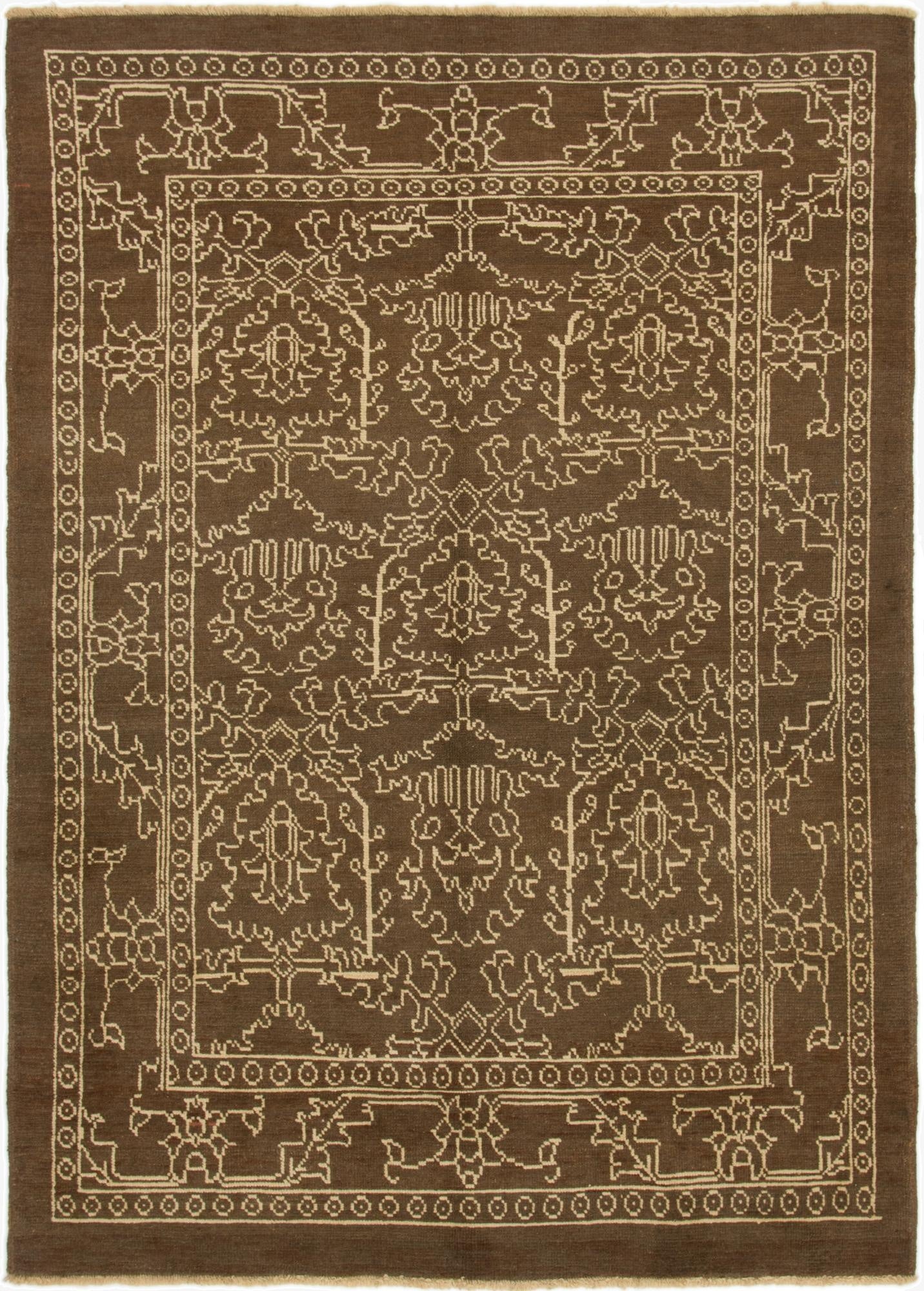 7' x 9' 10  Hand Knotted Oushak Wool Rug