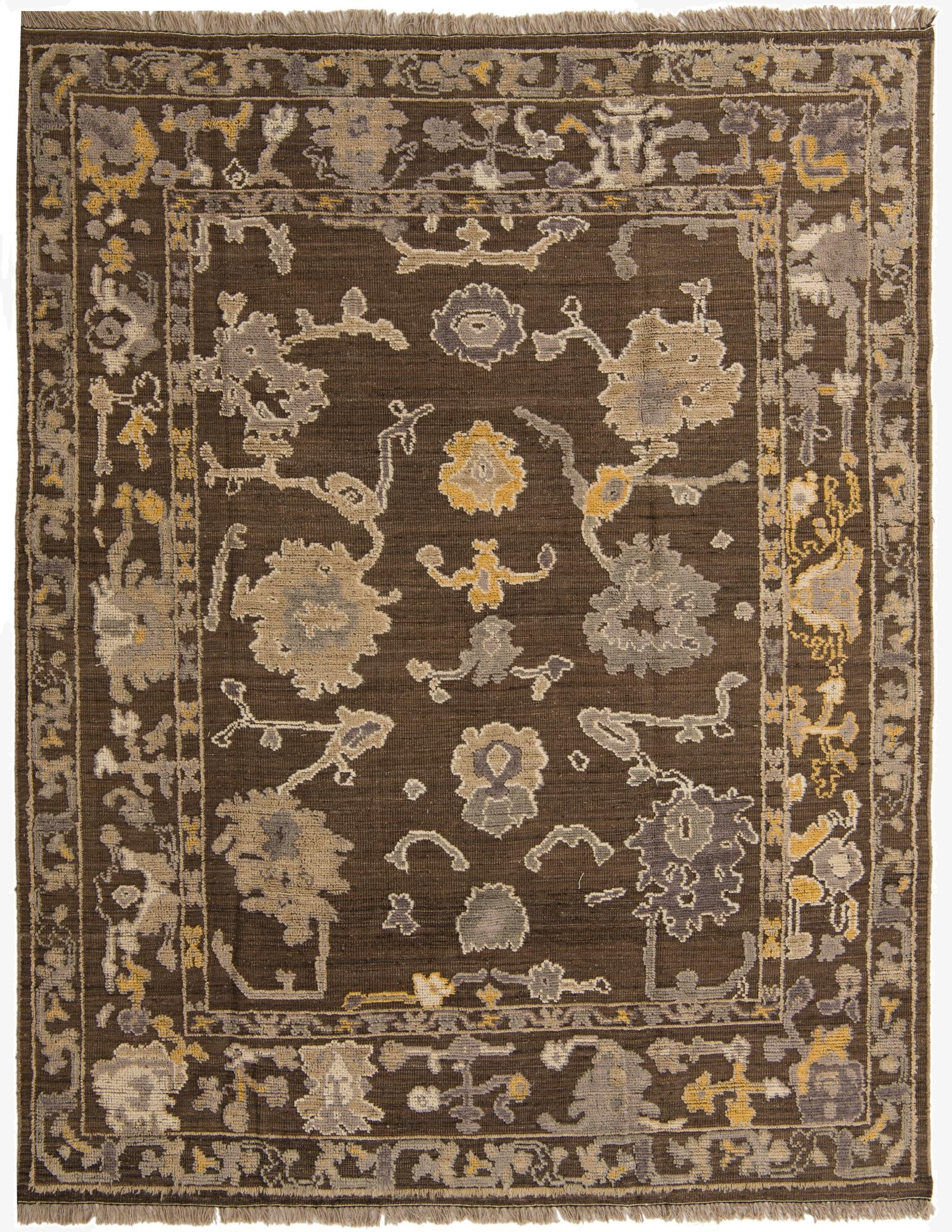 8' 2 x 10' 5  Hand Knotted Oushak Wool Rug