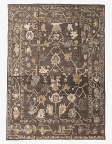 9' x 12' 4 Hand Knotted Oushak Wool Rug