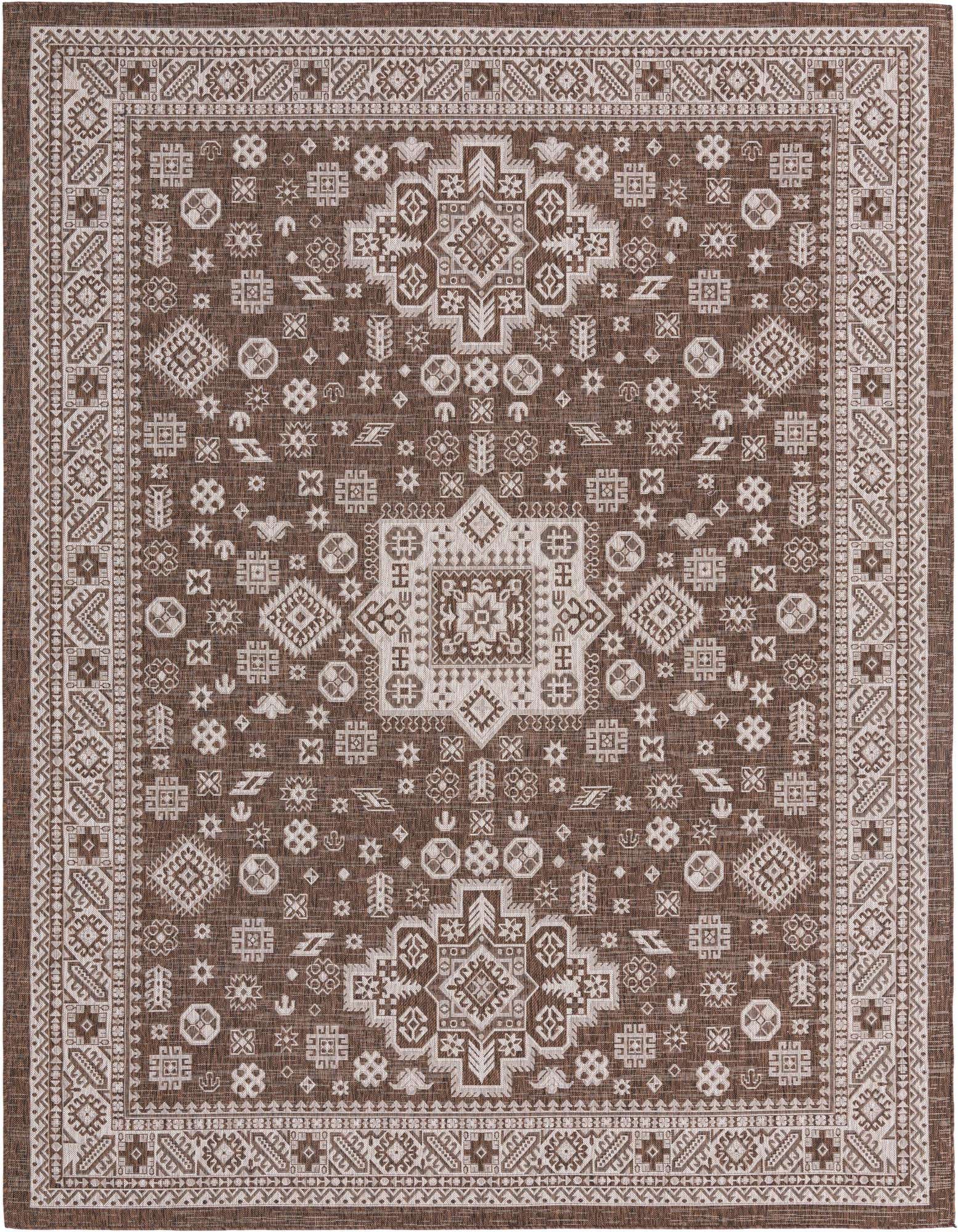 10' x 13' Easy-Clean Aztec Indoor / Outdoor Rug