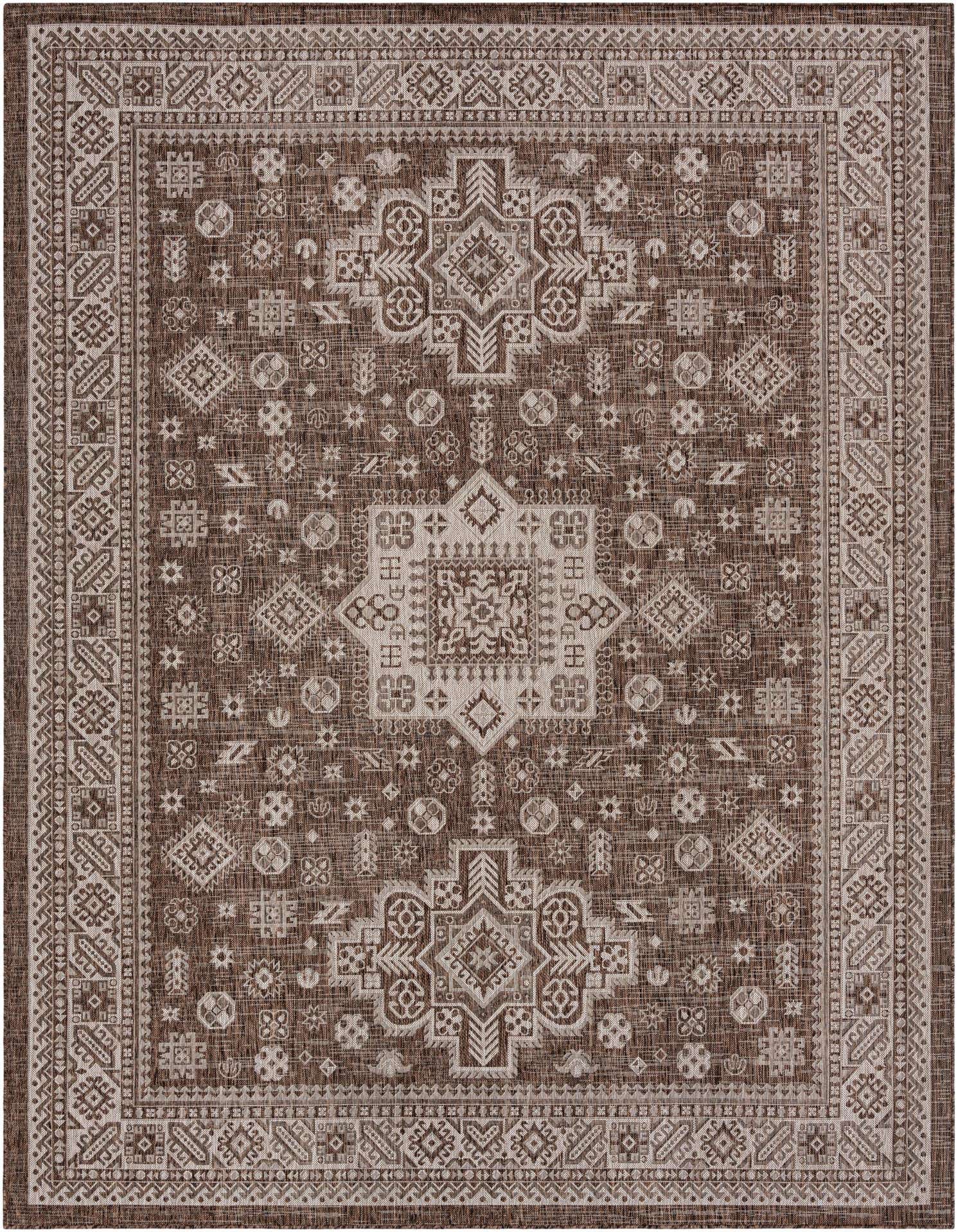 9' x 12' Easy-Clean Aztec Indoor / Outdoor Rug