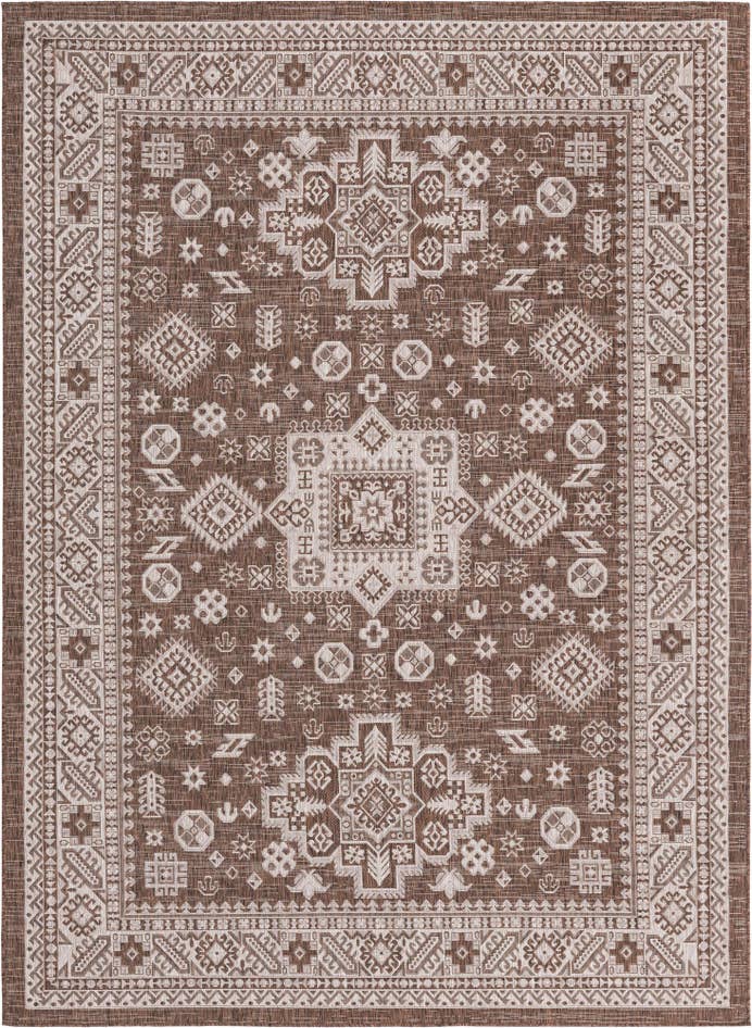 Detail image of 7' 10 x 11' Easy-Clean Aztec Indoor / Outdoor Rug