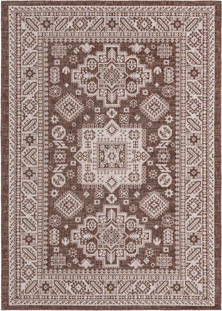 5' 3 x 8' Easy-Clean Aztec Indoor / Outdoor Rug