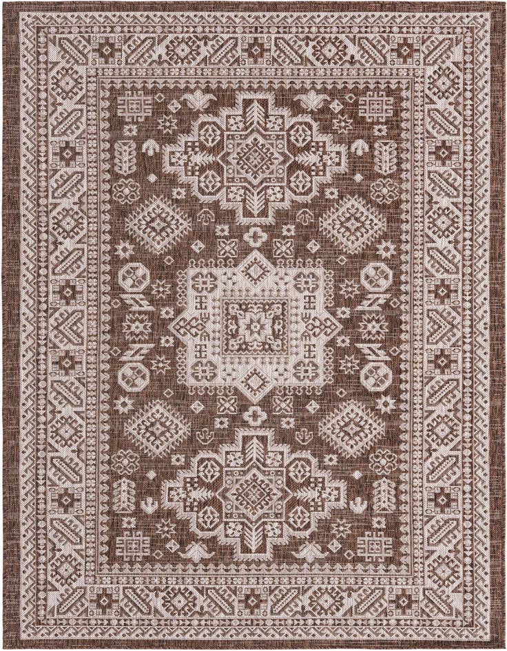 Detail image of 5' 3 x 8' Easy-Clean Aztec Indoor / Outdoor Rug