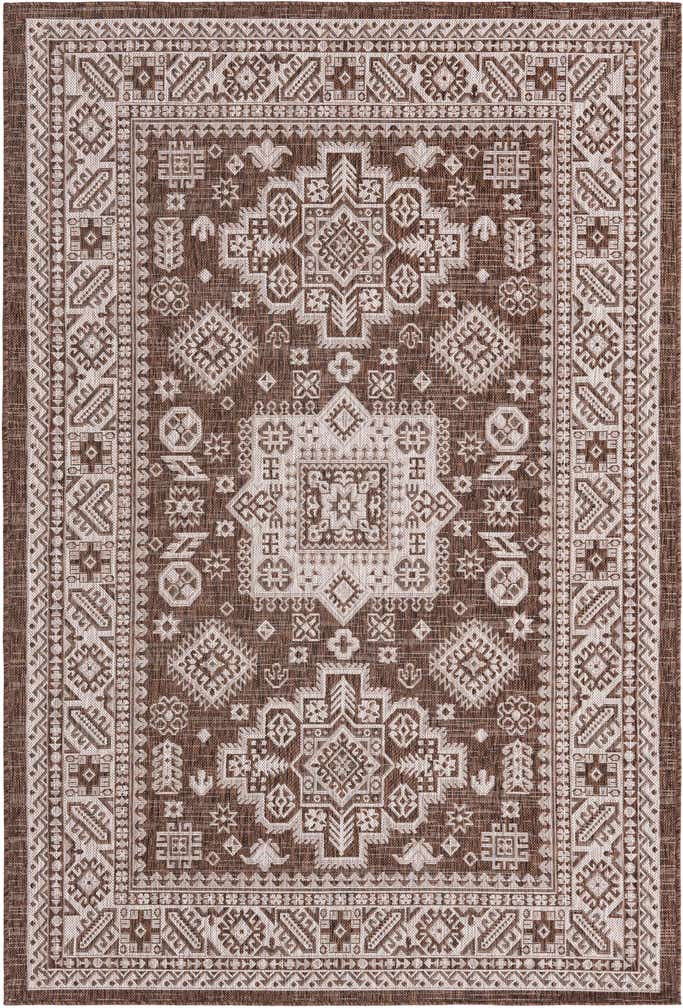 5' 3 x 8' Easy-Clean Aztec Indoor / Outdoor Rug