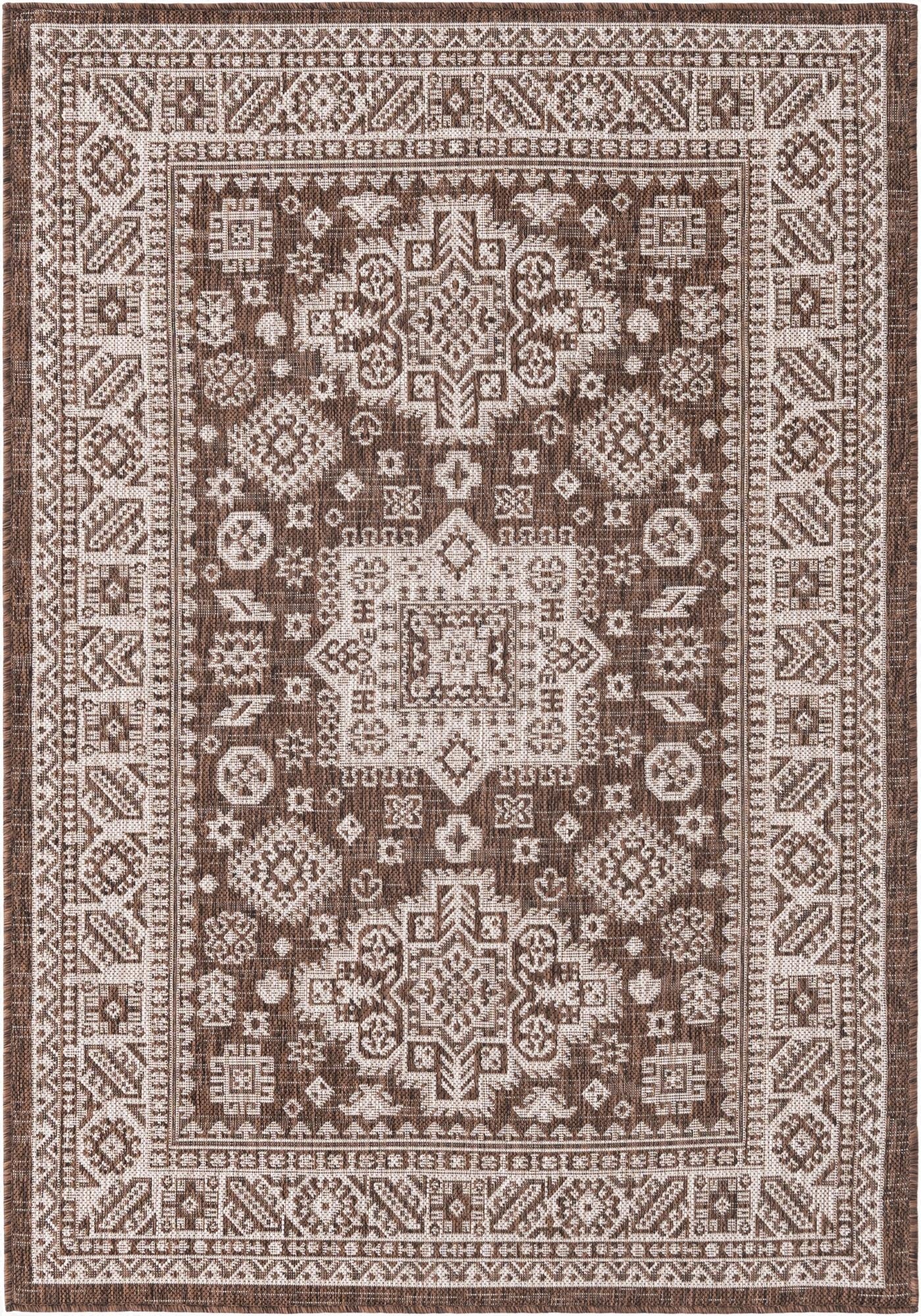 Primary image 4' x 6'  Washable Aztec Indoor / Outdoor Rug