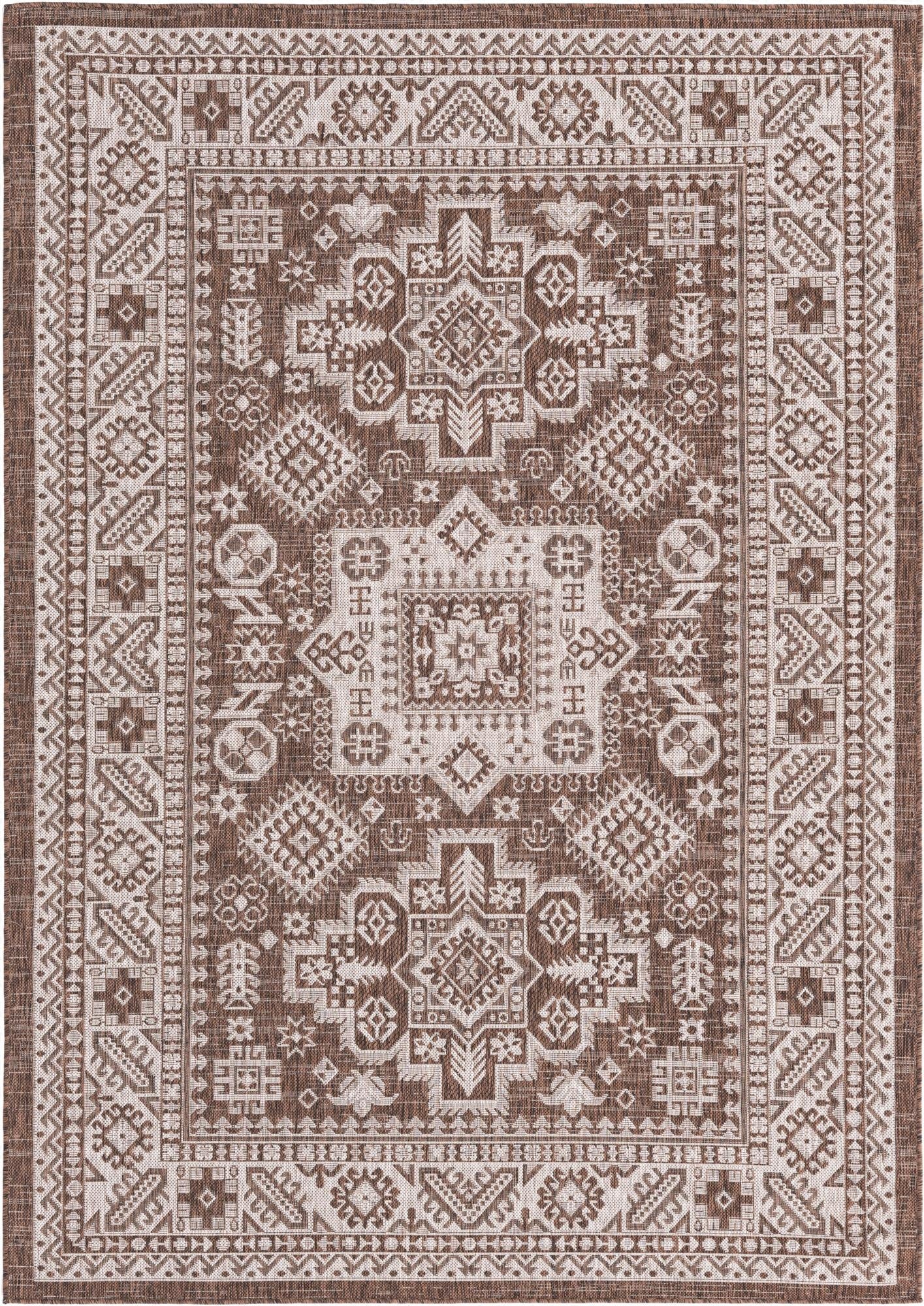 Primary image 6' x 9'  Washable Aztec Indoor / Outdoor Rug