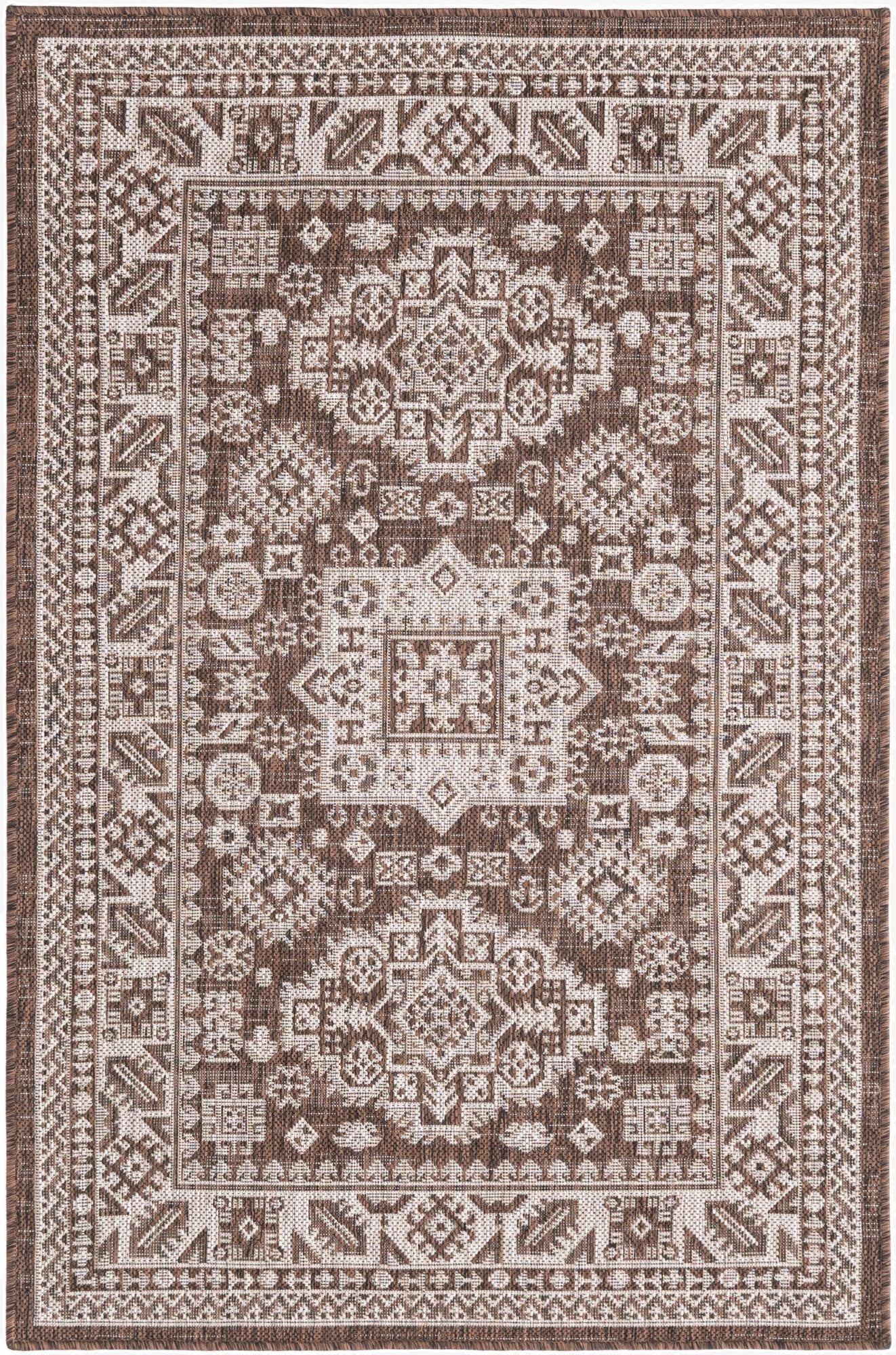 Primary image 3' x 5' 3  Washable Aztec Indoor / Outdoor Rug