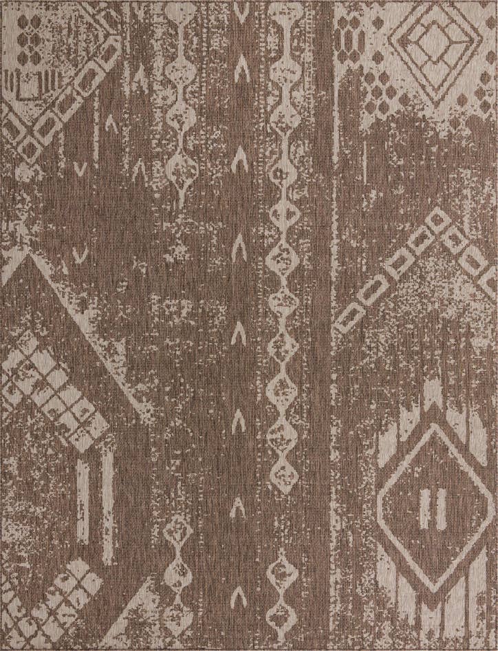 Detail image of 10' x 13' Easy-Clean Bohemian Indoor / Outdoor Rug