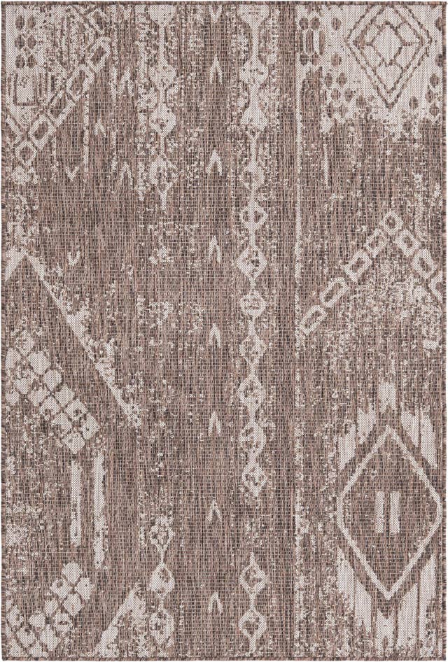 Detail image of 4' x 6' Easy-Clean Bohemian Indoor / Outdoor Rug