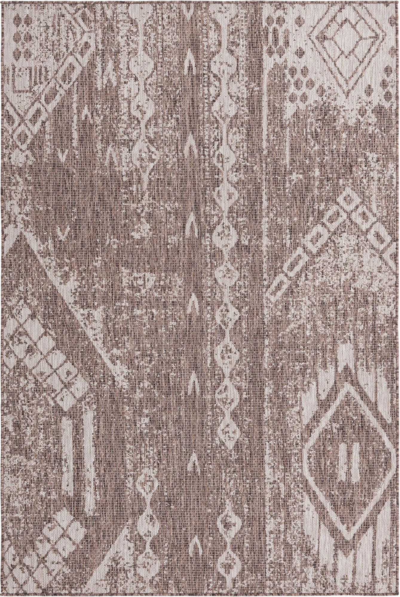Primary image 5' 3 x 8'  Washable Bohemian Indoor / Outdoor Rug