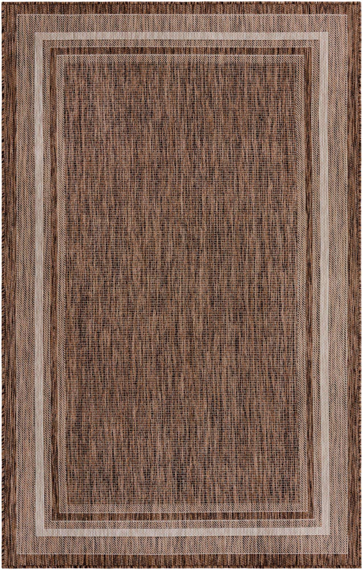 5' 3 x 8' Easy-Clean Border Indoor / Outdoor Rug
