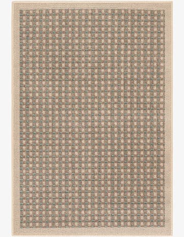 Brown Easy-Clean Border Indoor / Outdoor Rug