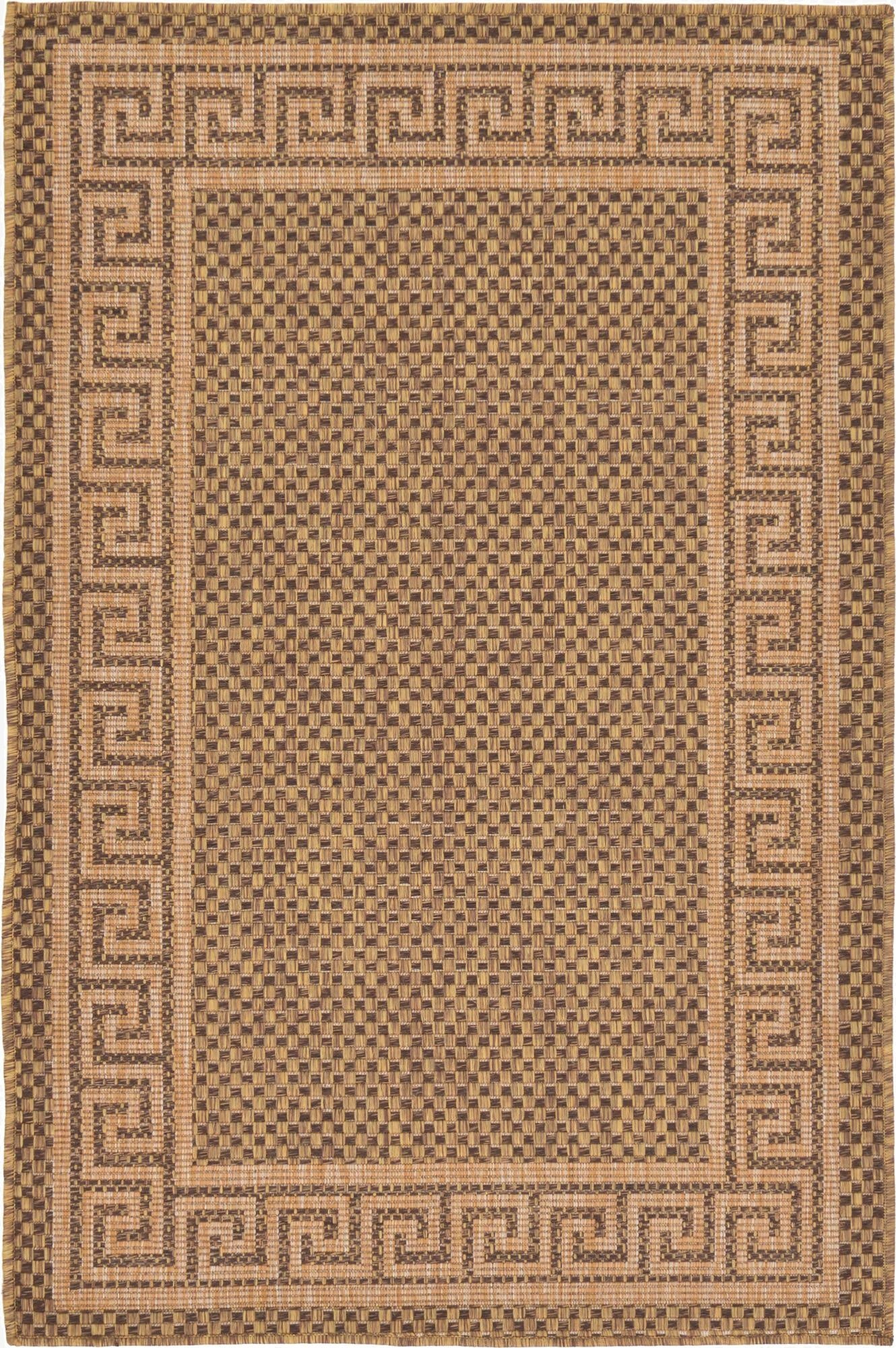 Primary image 3' 3 x 5'  Washable Border Indoor / Outdoor Rug