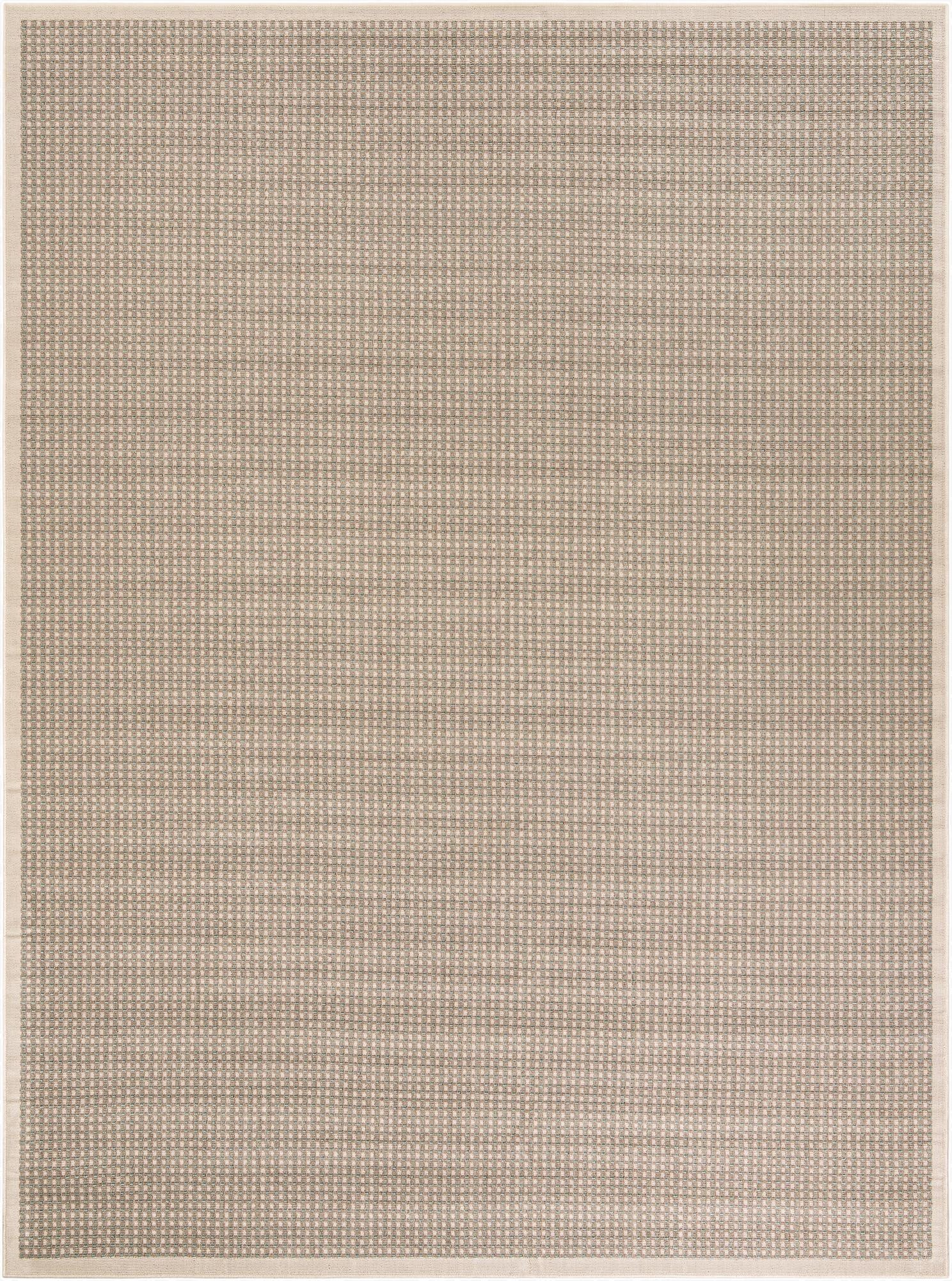 A 9x12 rectangular brown and tan modern flatweave rug with a subtle textured pattern and a light border.