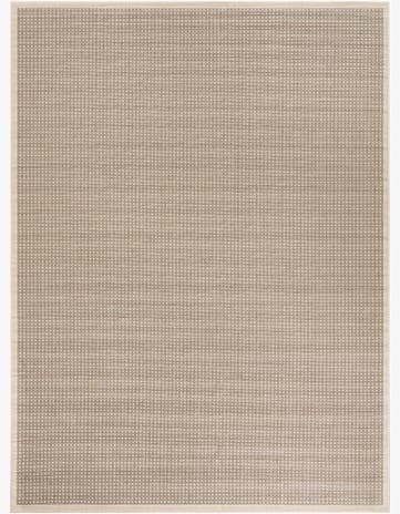 Brown Easy-Clean Border Indoor / Outdoor Rug