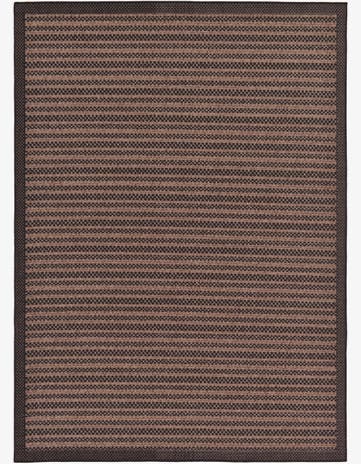 Brown Easy-Clean Border Indoor / Outdoor Rug