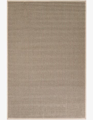 Brown Easy-Clean Border Indoor / Outdoor Rug