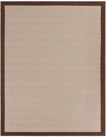 Brown Easy-Clean Border Indoor / Outdoor Rug