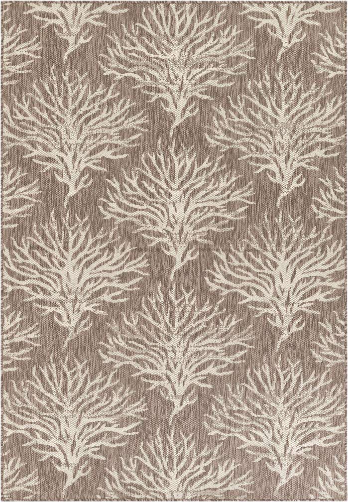 5' 3 x 7' 8 Easy-Clean Botanical Indoor / Outdoor Rug