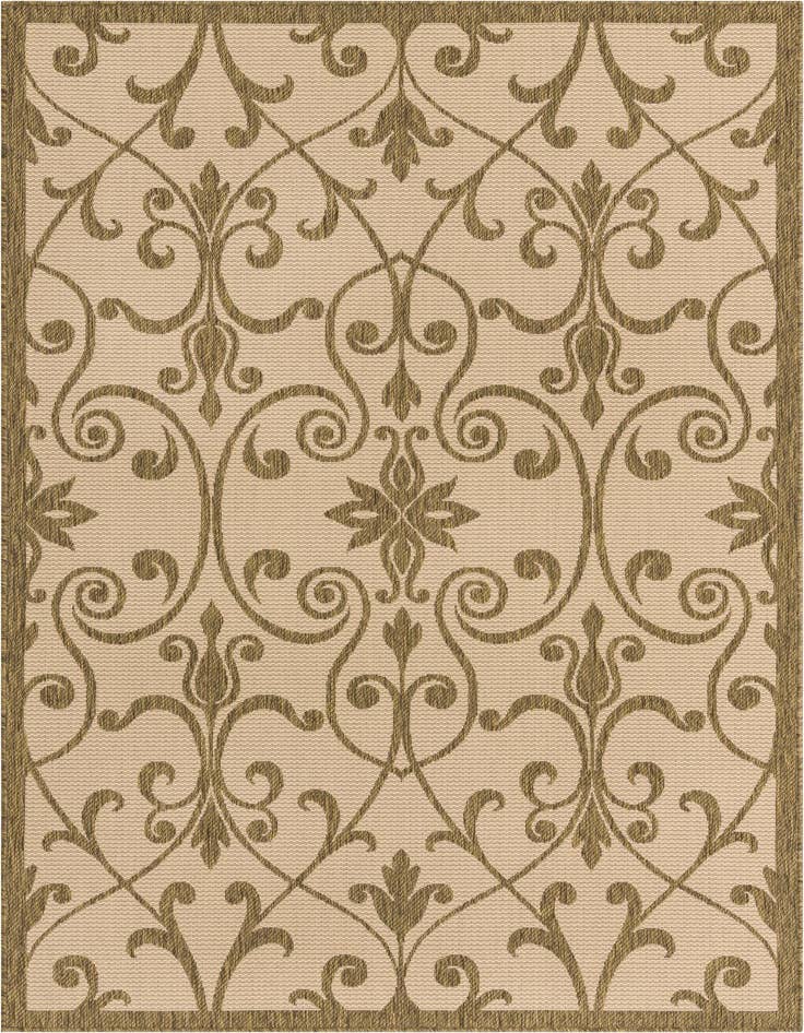 Detail image of 5' 3 x 8' Easy-Clean Botanical Indoor / Outdoor Rug